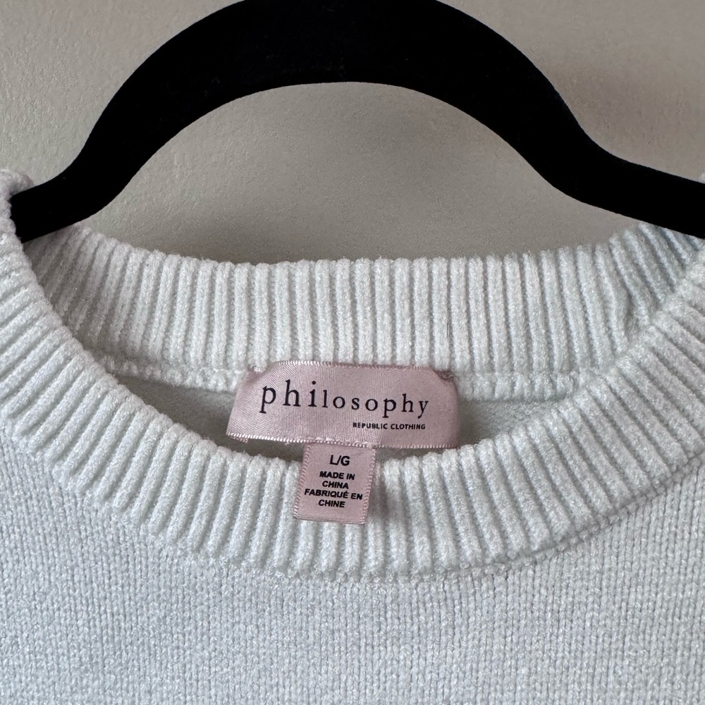 Adorable Philosophy Republic Clothing Green White Striped Sweater Casual Large - Picture 6 of 8